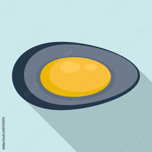 Lunch mussels icon. Flat illustration of lunch mussels vector icon for web design
