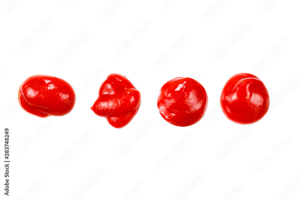 Red sauce splashes isolated on white background. Ketchup. Red sauce splashes isolated on white background. Ketchup.