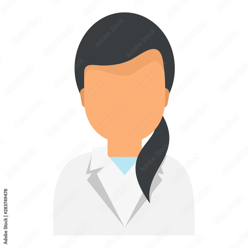 Lab doctor woman icon. Flat illustration of lab doctor woman vector icon for web design Lab doctor woman icon. Flat illustration of lab doctor woman vector icon for web design