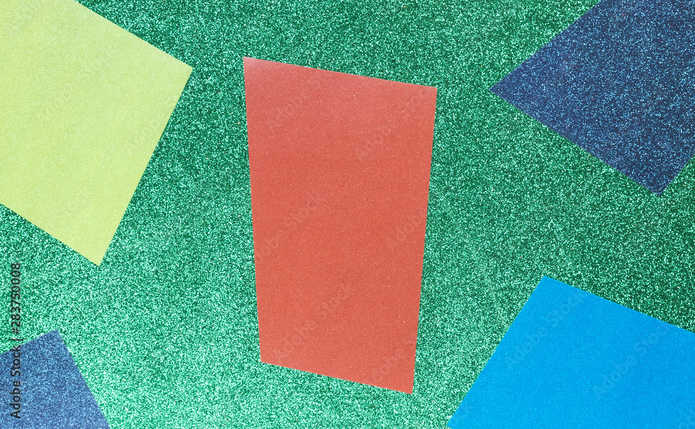 Fototapeta premium Geometric shapes on green background