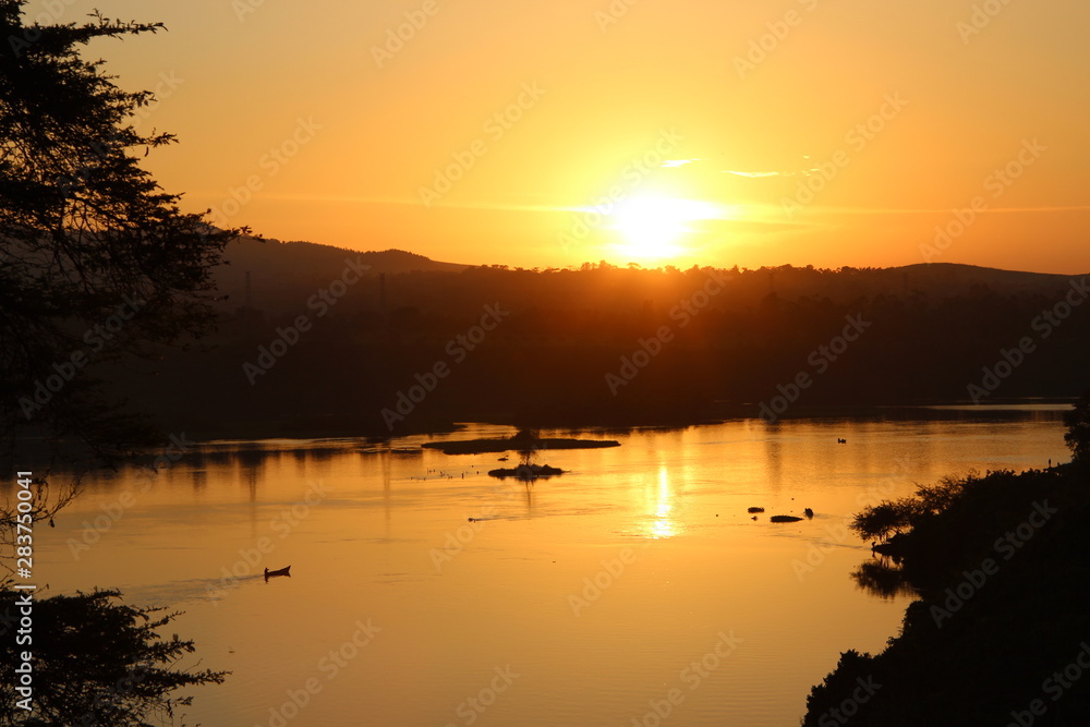 Sunset Source of the Nile - Uganda, Africa