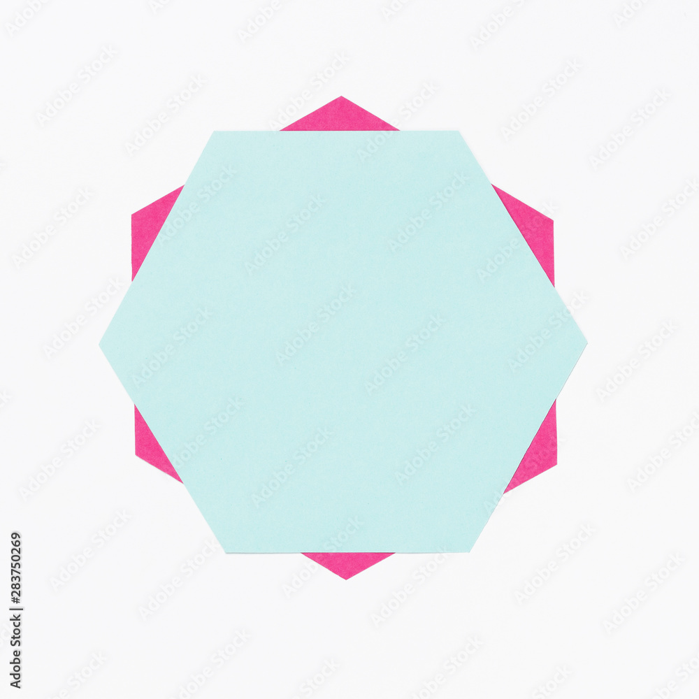 Top view colorful paper hexagon Top view colorful paper hexagon