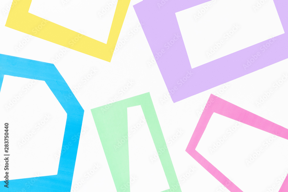 Top view colorful geometric shapes