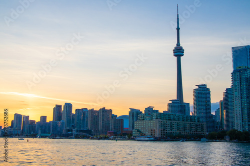 Photography Toronto skyline from a ship in Toronto, Ontario, Canada