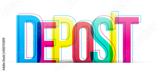 Deposit word vector isolated on a white background. Banner letters card