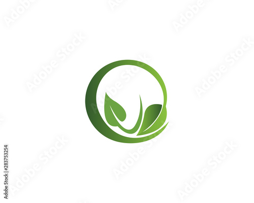 Vector leaves green nature logo template symbol