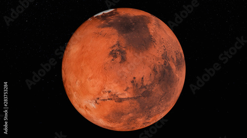 Fototapeta Naklejka Na Ścianę i Meble -  the planet mars (3d rendering,8k.This image elements furnished by NASA)