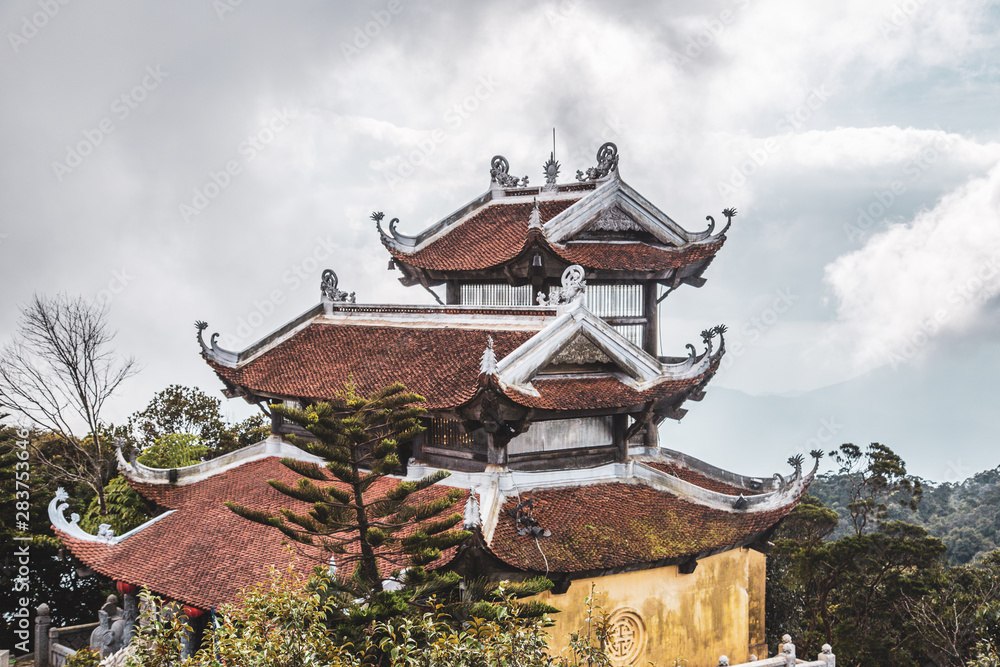French Village and chinese temple Bana Hills, in Sun World, Danang, Central Vietnam French Village and chinese temple Bana Hills, in Sun World, Danang, Central Vietnam