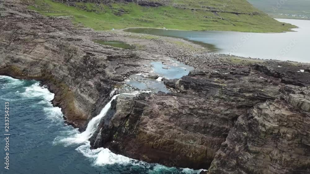 The rocky shores of the Atlantic Ocean.