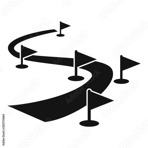 Biathlon track icon. Simple illustration of biathlon track vector icon for web design isolated on white background