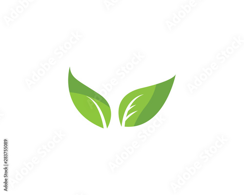Green leaf ecology nature element vector icon