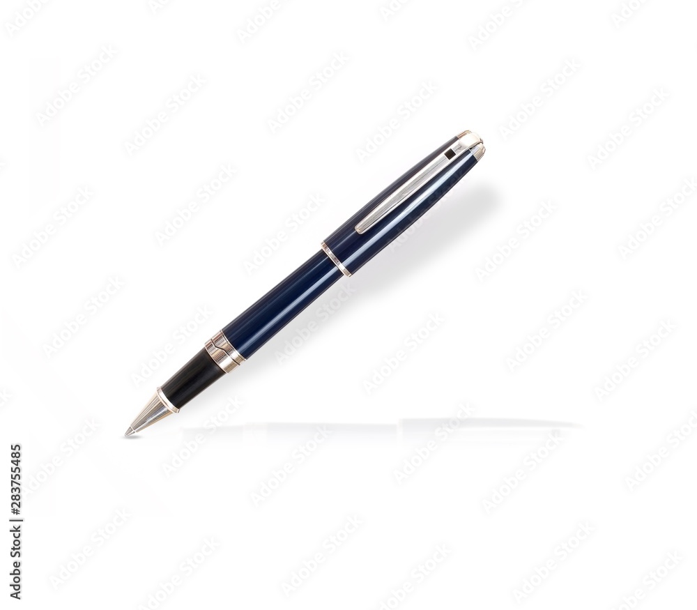 Silver ball pen isolated on white background Silver ball pen isolated on white background