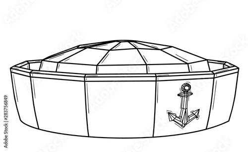 Marine cap with anchor symbol