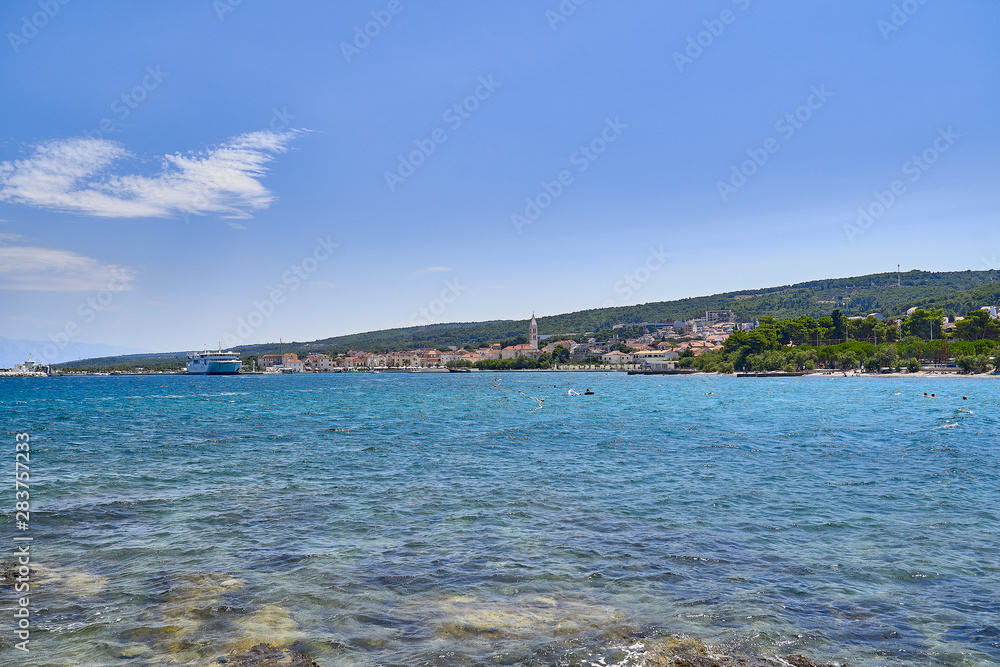 Beach in the area of Supetar. Brac island . Croatia