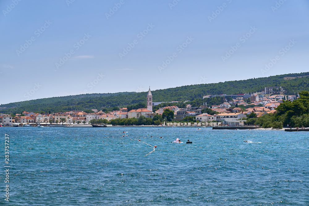 Fototapeta premium Beach in the area of Supetar. Brac island . Croatia