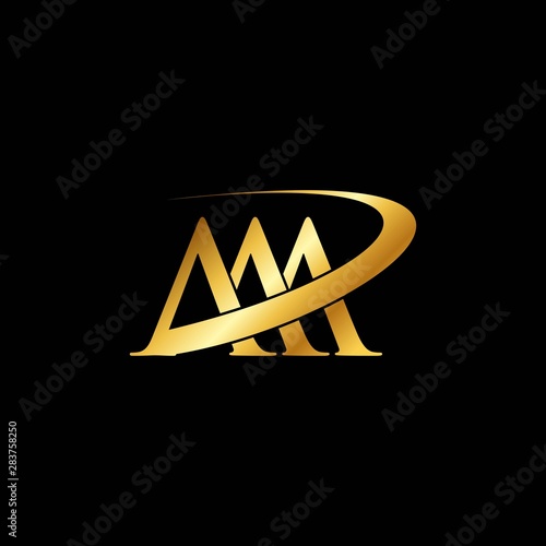 simple typography triple A with swoosh vector logo
