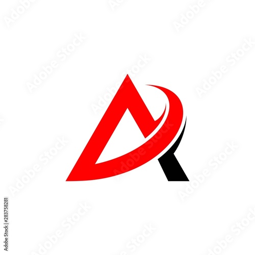 simple typography triangle A with Swoosh vector logo