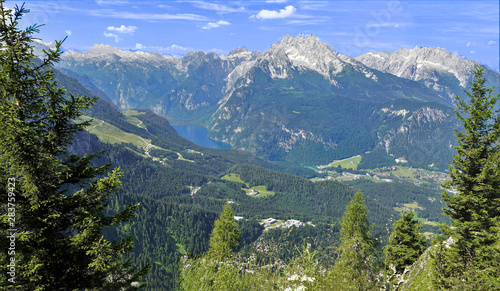Panorama of the Bavarian Alps Germany KEHLSTEINHAUS. In the background can be seen the Lake Konigssee.