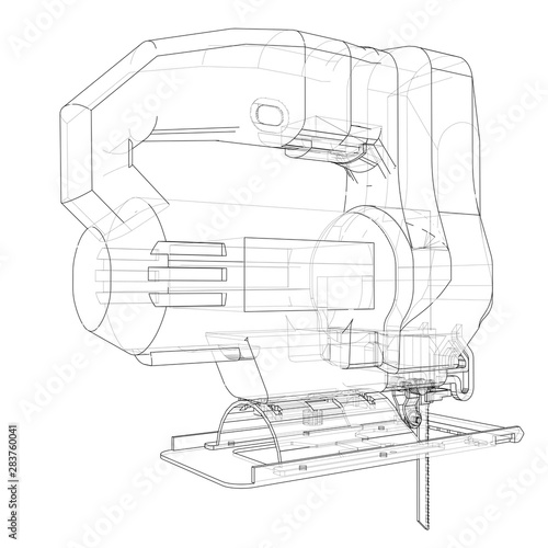 Outline Jig saw. Vector