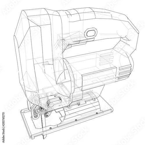 Outline Jig saw. Vector