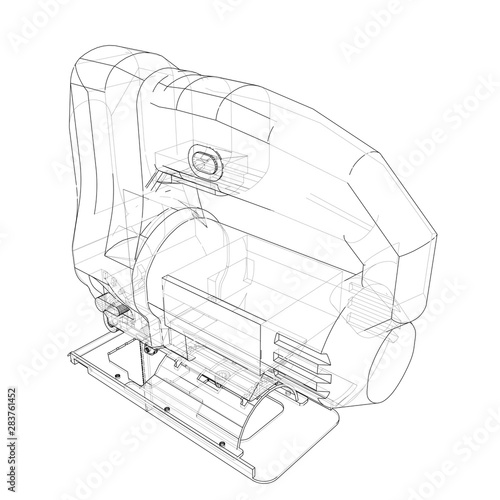 Outline Jig saw. Vector