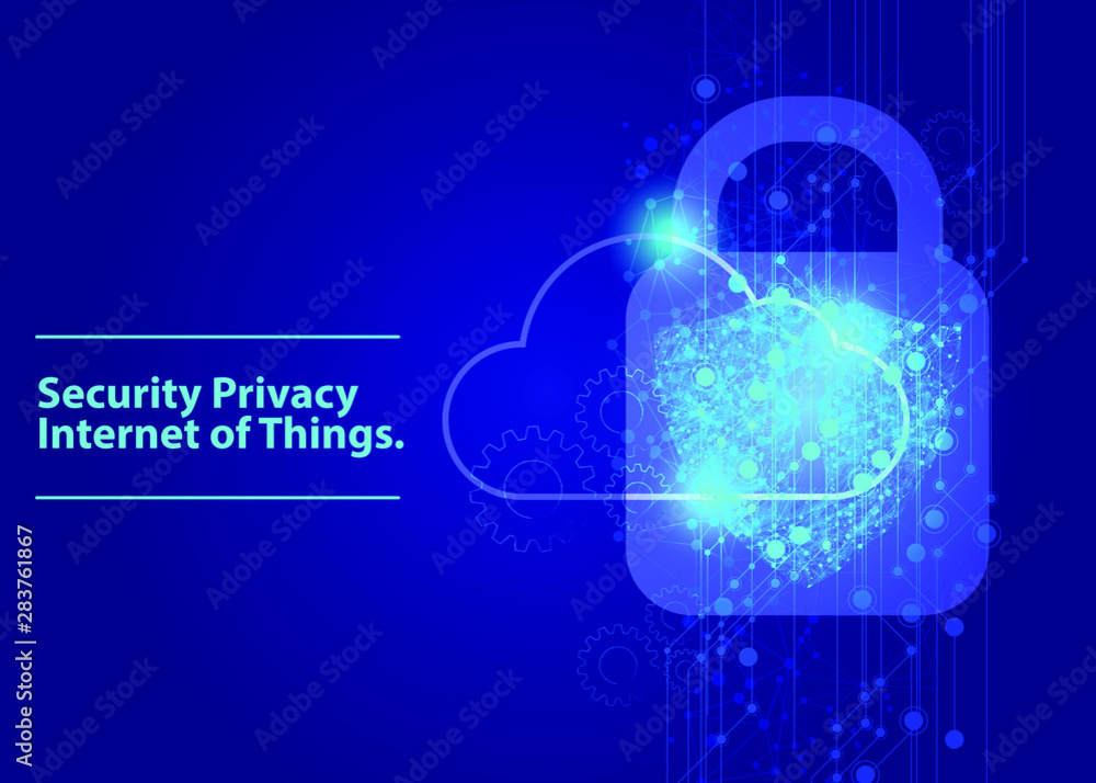 system security privacy for internet of things social nework technology vector illustraion