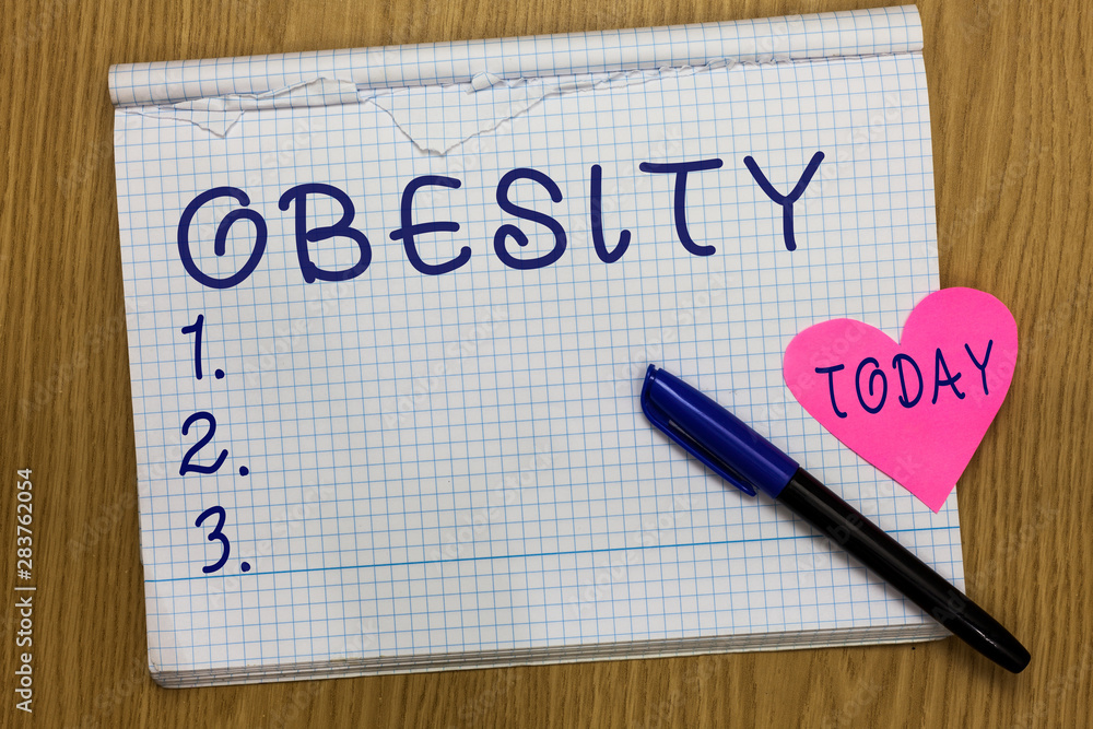 Writing note showing Obesity. Business photo showcasing Medical condition Excess of body fat accumulated Health problem Square Notebook ripped pages marker heart romantic ideas wooden table Writing note showing Obesity. Business photo showcasing Medical condition Excess of body fat accumulated Health problem Square Notebook ripped pages marker heart romantic ideas wooden table