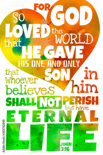 Billede på lærred For God so loved the world (John 3:16)