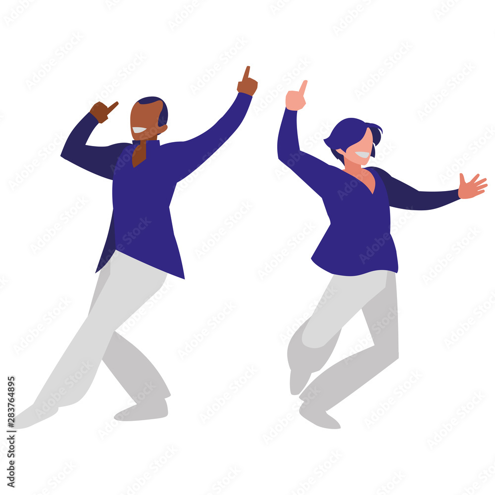 interracial dancers couple disco style characters interracial dancers couple disco style characters