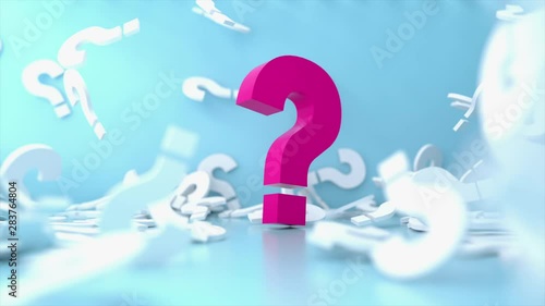 colored question mark background concept. 3D Rendering.