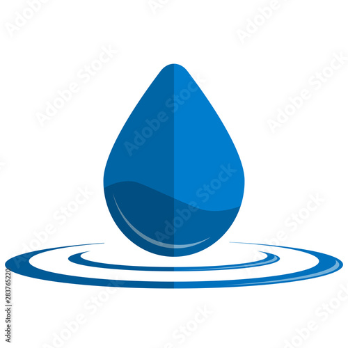 blue waterdrop symbol isolated on white background vector illustration