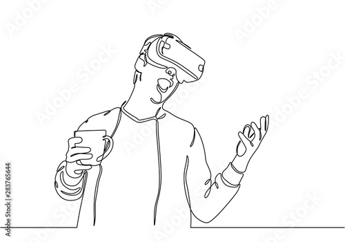 Continuous line drawing of ...