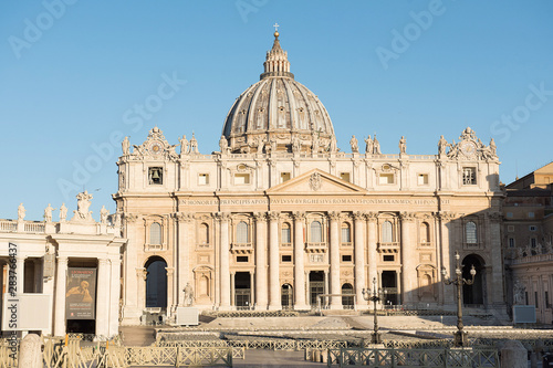 Outside Saint Peter's Basilica in the Vatican in Rome.