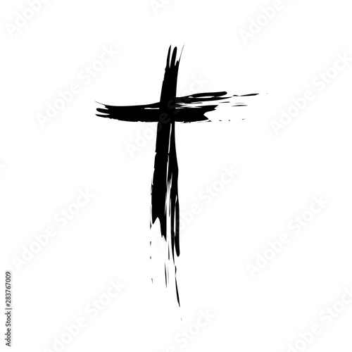 Hand drawn christian cross  photo