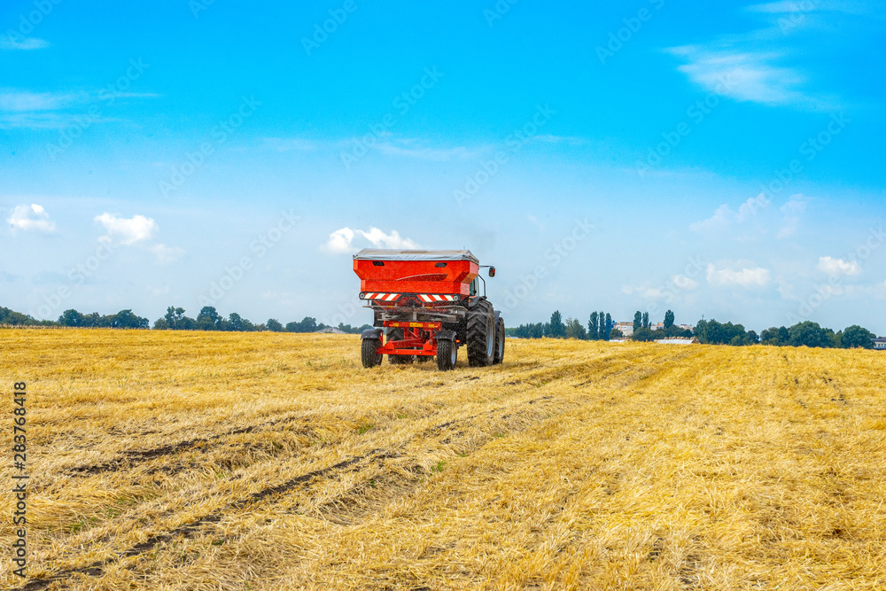 Obraz premium mechanized fertilizer application