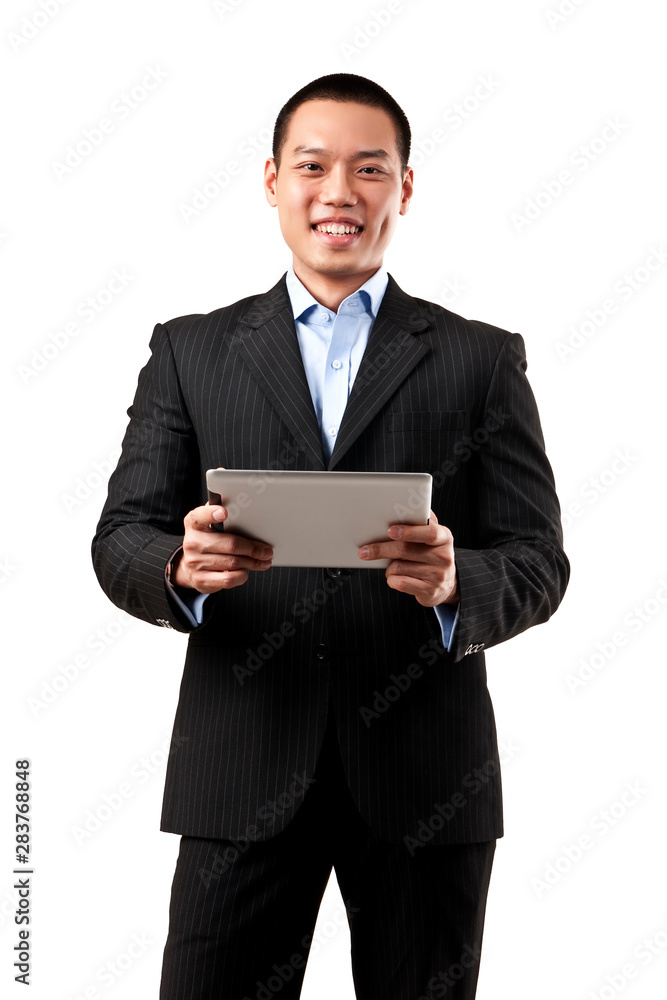 Businessman working on digital tablet Businessman working on digital tablet