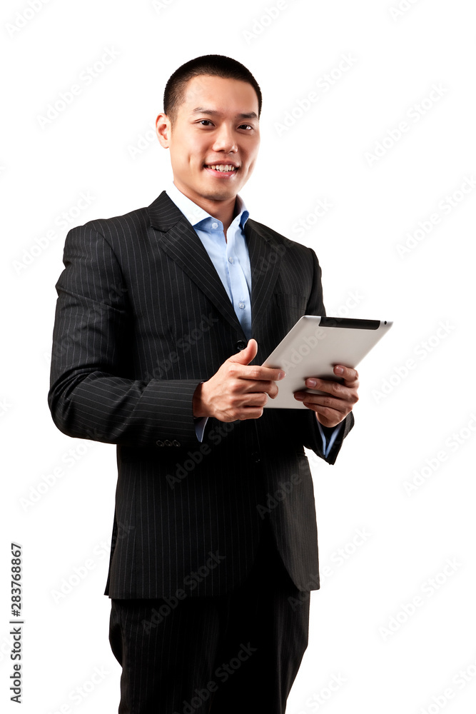 Businessman working on digital tablet Businessman working on digital tablet