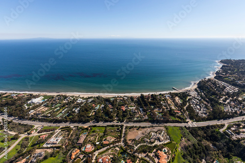 Aerial of ocean view mansio...