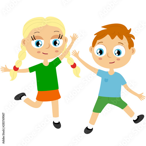 Happy kids having fun