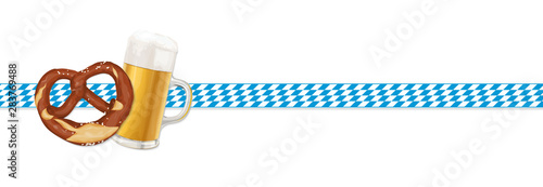 blue and white checkered Oktoberfest banner