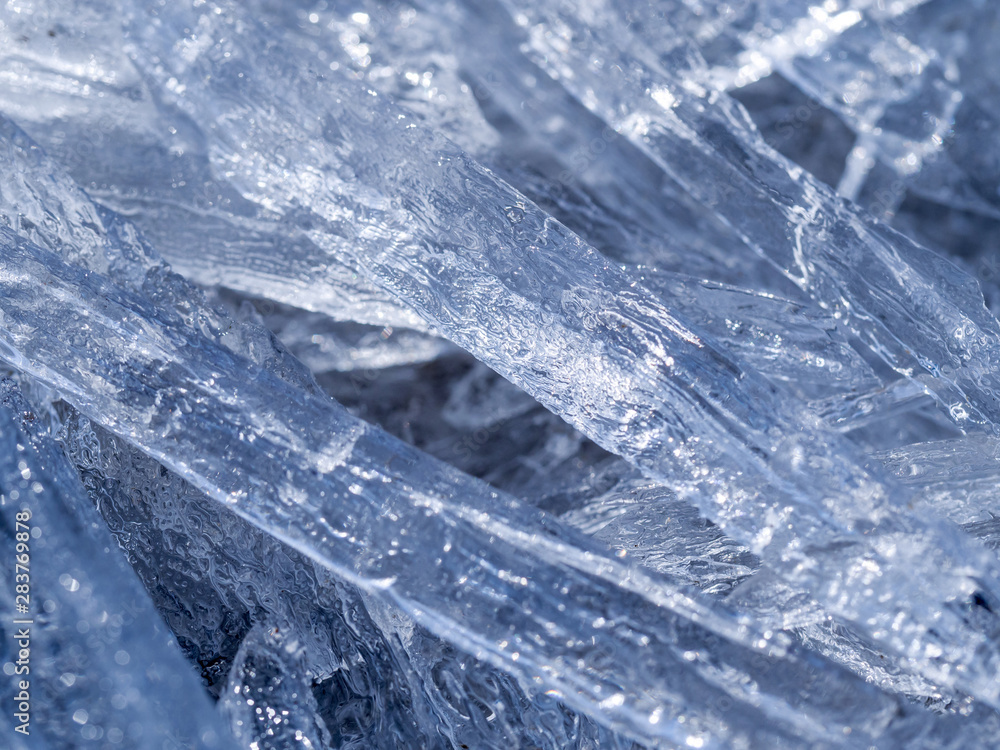 Obraz premium Blue ice abstract natural background
