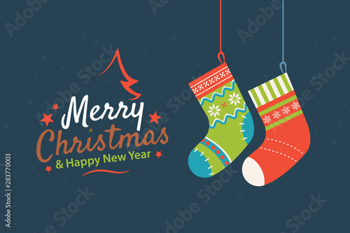  Merry Christmas, Happy New Year banner, poster background. 