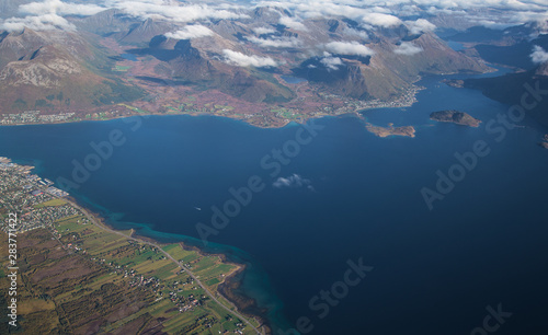 Views of Lofoten from the plane, in Norway