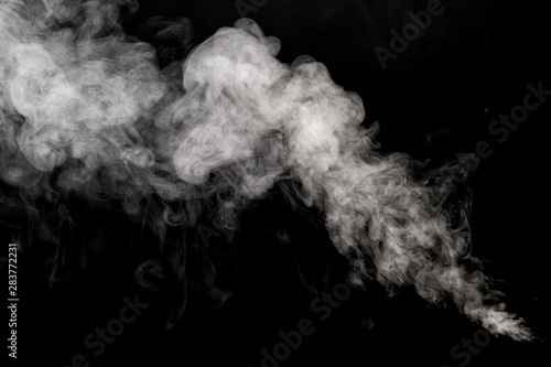 Abstract figure of the smoke. Movement of smoke on black background.