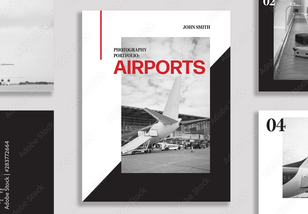 Black and White Portfolio Layout Stock Template | Adobe Stock