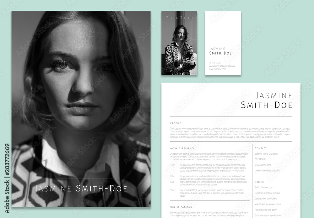Black and White Personal Branding Set Layouts Stock Template | Adobe Stock