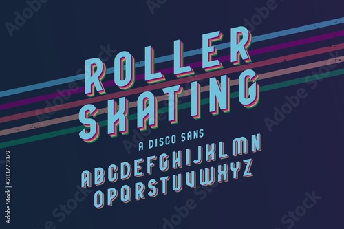 Vintage roller skating font