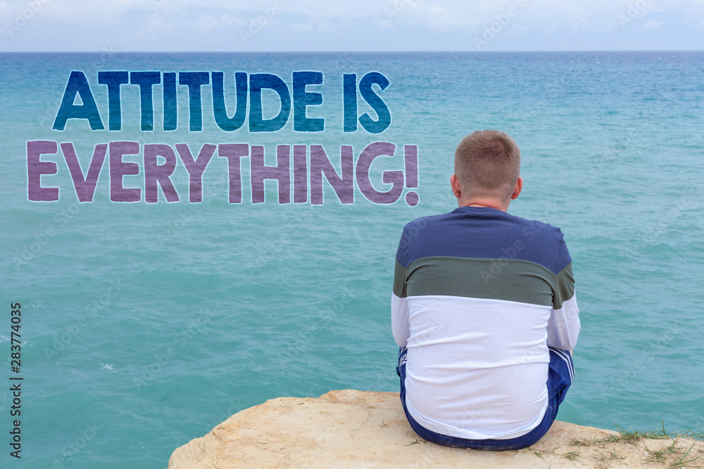 Writing note showing Attitude Is Everything. Business photo showcasing