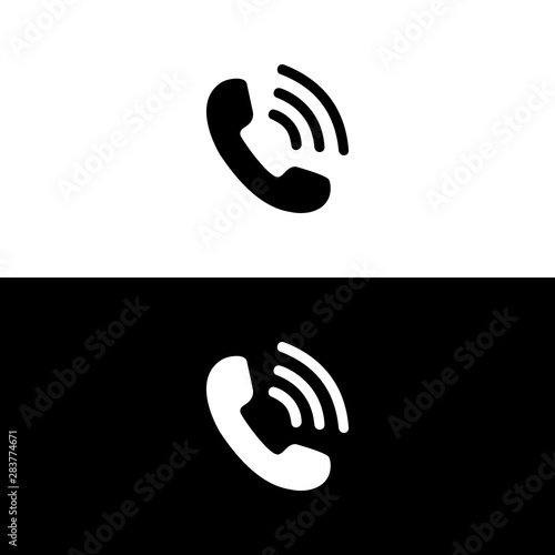 Phone call symbol icon vector. Telephone icon vector