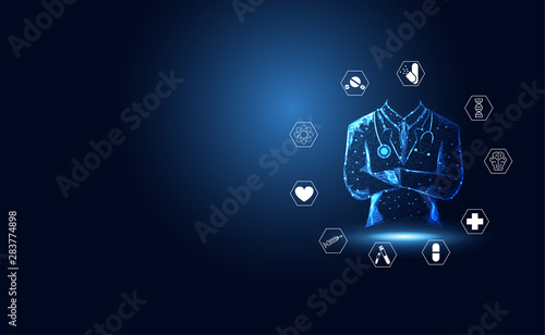 Abstract health medical science healthcare icon digital technology doctor concept modern innovation,Treatment,medicine on hi tech future blue background